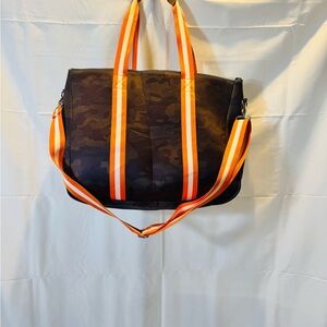 Women's Travel Tote Bag with Orange Straps